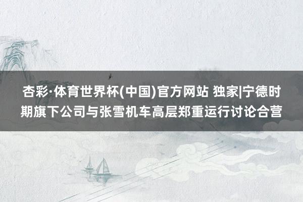 杏彩·体育世界杯(中国)官方网站 独家|宁德时期旗下公司与张雪机车高层郑重运行讨论合营