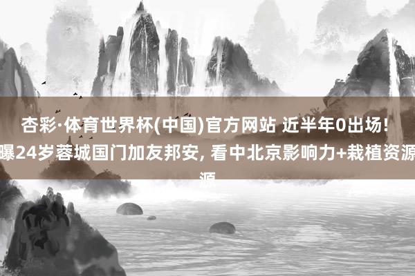 杏彩·体育世界杯(中国)官方网站 近半年0出场! 曝24岁蓉城国门加友邦安, 看中北京影响力+栽植资源