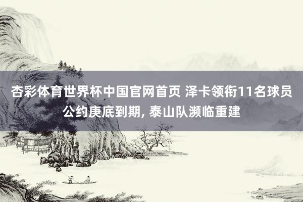 杏彩体育世界杯中国官网首页 泽卡领衔11名球员公约庚底到期, 泰山队濒临重建