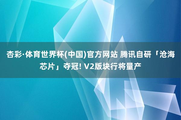 杏彩·体育世界杯(中国)官方网站 腾讯自研「沧海芯片」夺冠! V2版块行将量产