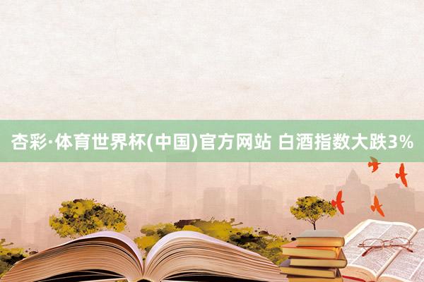 杏彩·体育世界杯(中国)官方网站 白酒指数大跌3%