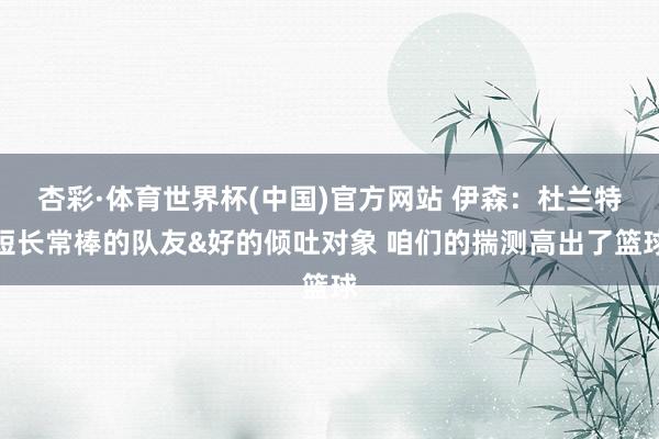 杏彩·体育世界杯(中国)官方网站 伊森:杜兰特短长常棒的队友&好的倾吐对象 咱们的揣测高出了篮球