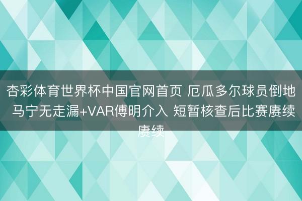 杏彩体育世界杯中国官网首页 厄瓜多尔球员倒地 马宁无走漏+VAR傅明介入 短暂核查后比赛赓续